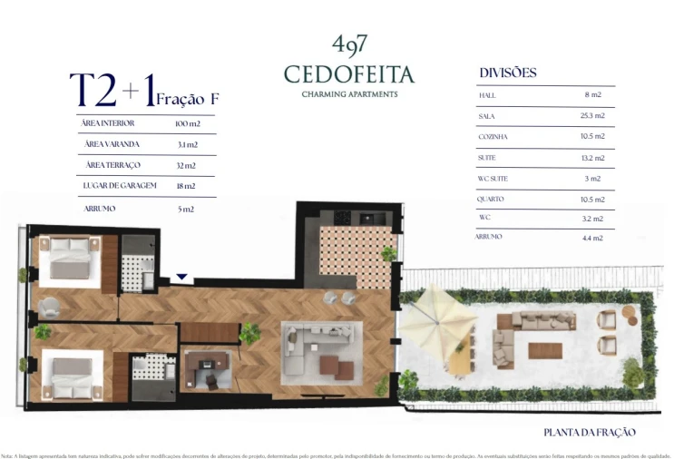 Apartamento T2 para Venda em Cedofeita, Santo Ildefonso, Sé, Miragaia, São Nicolau e Vitória Planta 1