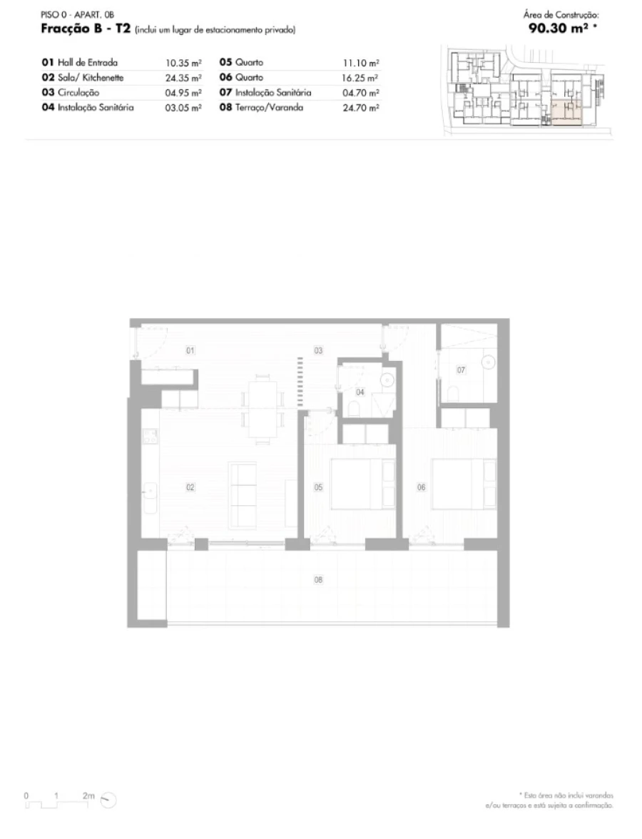 Apartamento T2 para Venda em Lagos (São Sebastião e Santa Maria) Planta 1