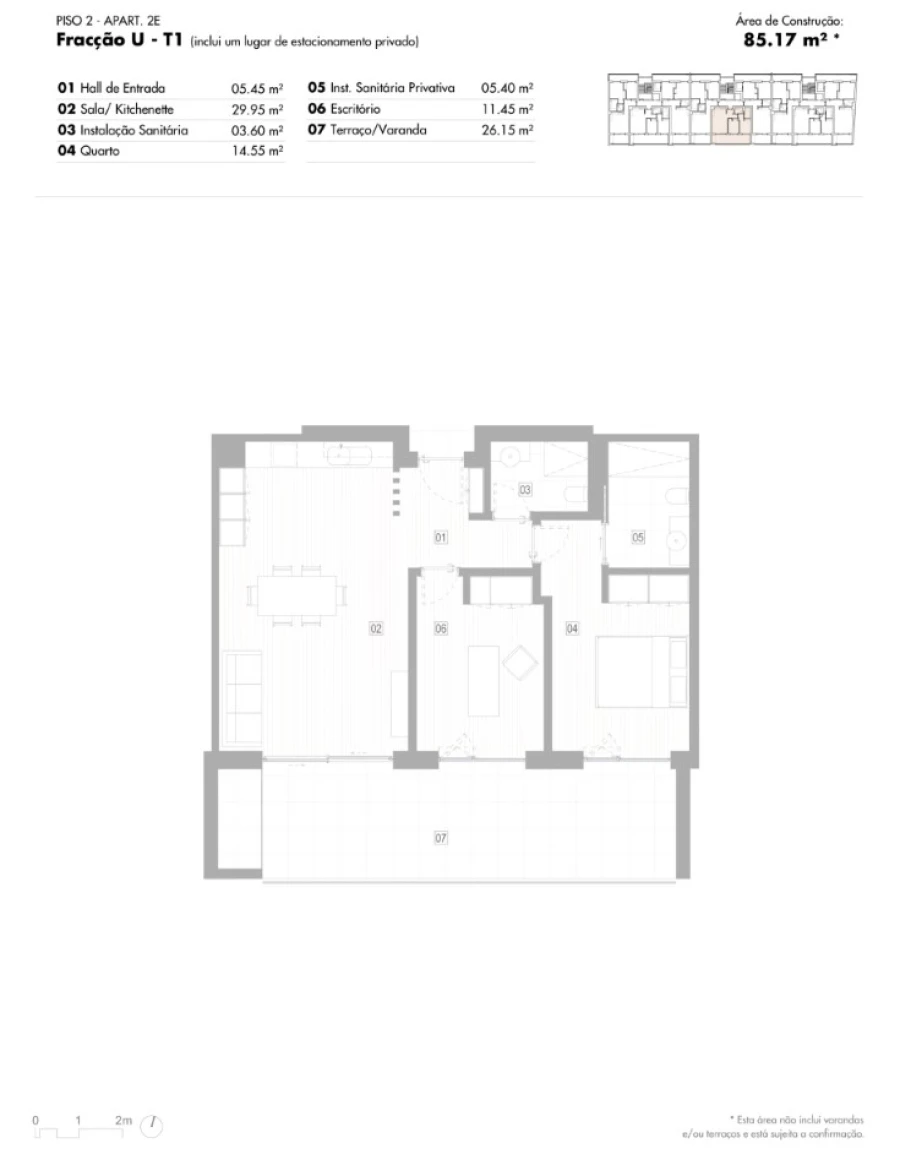 Apartamento T1 para Venda em Lagos (São Sebastião e Santa Maria) Planta 1