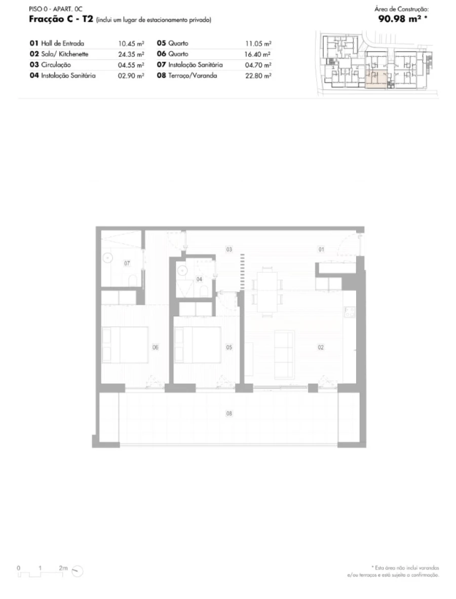 Apartamento T2 para Venda em Lagos (São Sebastião e Santa Maria) Planta 1