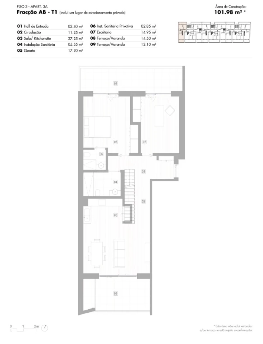 Apartamento T1 para Venda em Lagos (São Sebastião e Santa Maria) Planta 1