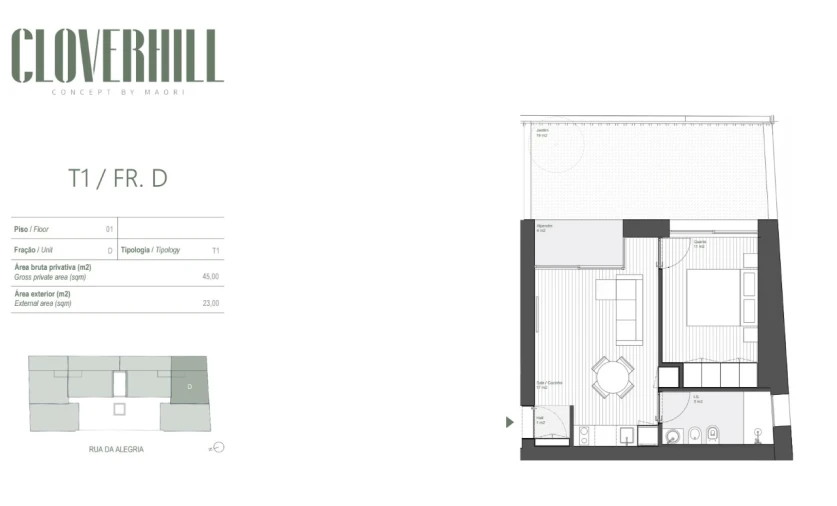 Apartamento T1 para Venda em Bonfim Planta 1