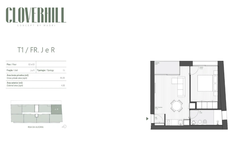 Apartamento T1 para Venda em Bonfim Planta 1