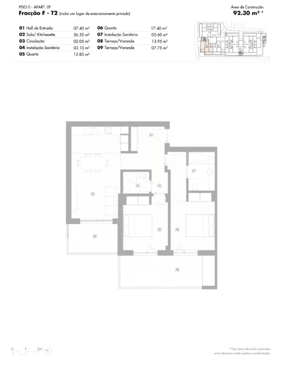 Apartamento T1 para Venda em Lagos (São Sebastião e Santa Maria) Planta 1