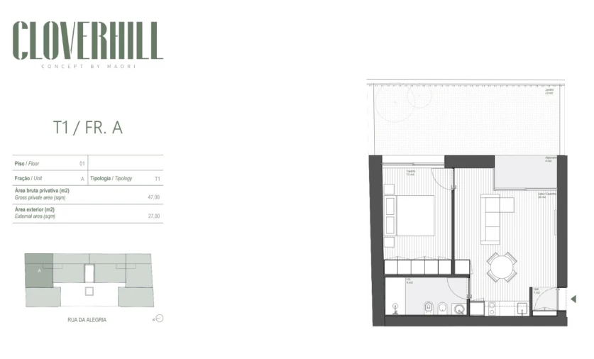 Apartamento T1 para Venda em Bonfim Planta 1