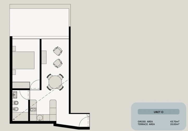 Apartamento T1 para Venda em Santa Marinha e São Pedro da Afurada Planta 1