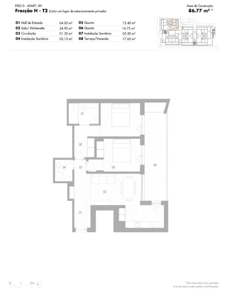 Apartamento T2 para Venda em Lagos (São Sebastião e Santa Maria) Planta 1