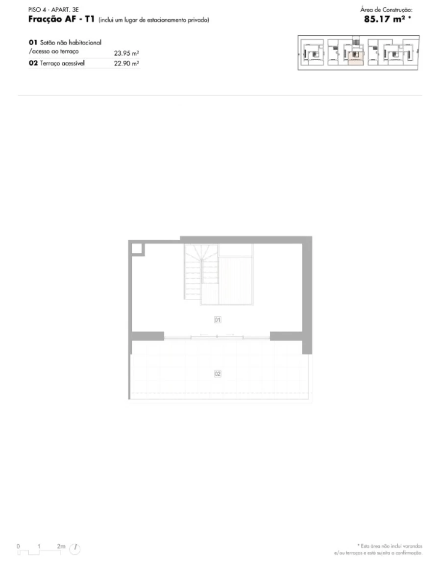 Apartamento T1 para Venda em Lagos (São Sebastião e Santa Maria) Planta 1