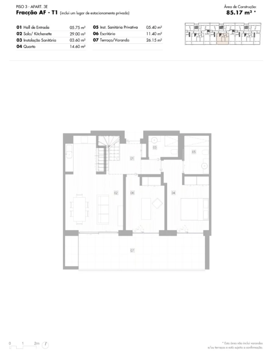 Apartamento T1 para Venda em Lagos (São Sebastião e Santa Maria) Planta 2