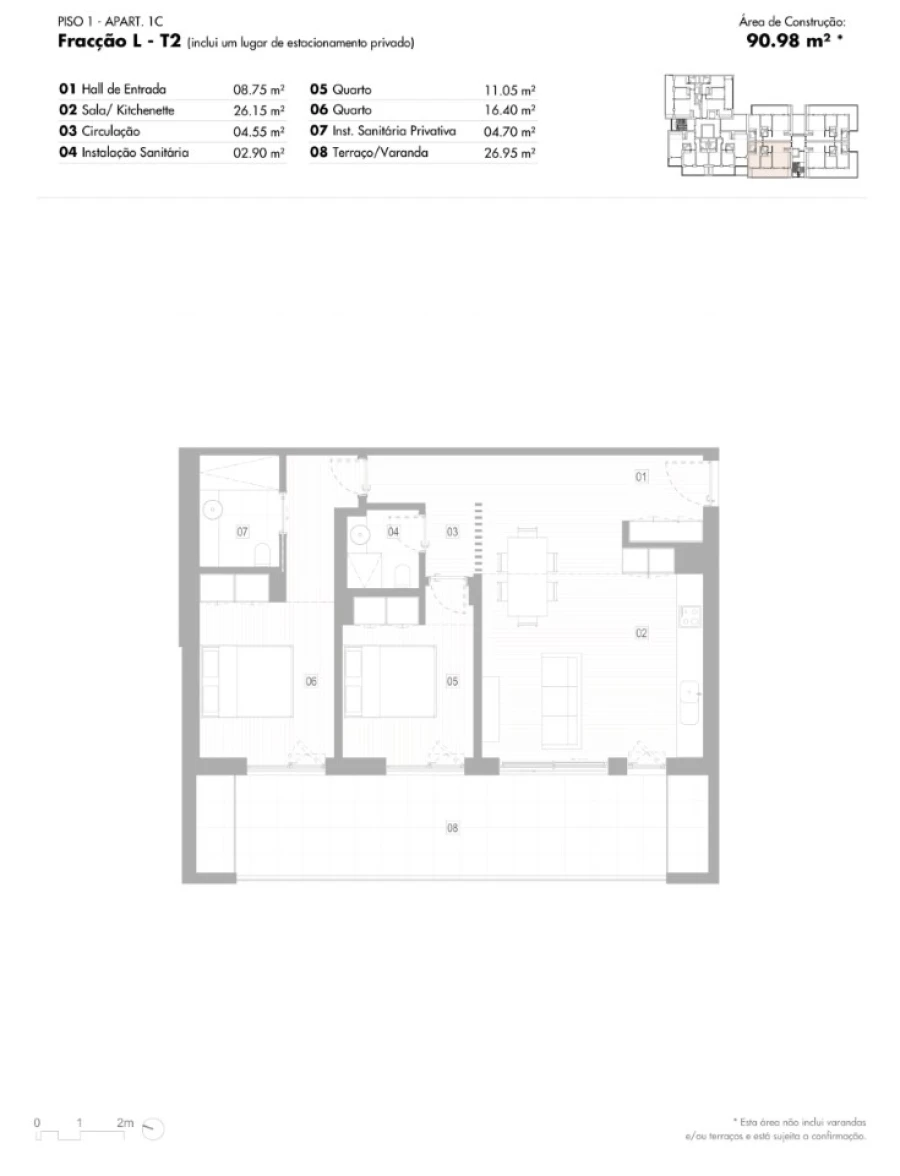Apartamento T2 para Venda em Lagos (São Sebastião e Santa Maria) Planta 1