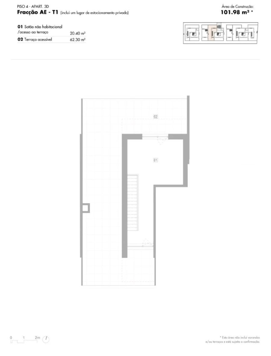 Apartamento T1 para Venda em Lagos (São Sebastião e Santa Maria) Planta 1