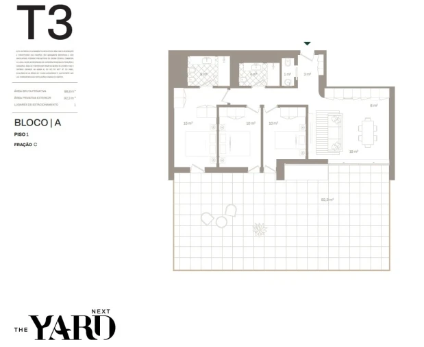 Apartamento T3 para Venda em Santa Marinha e São Pedro da Afurada Planta 1
