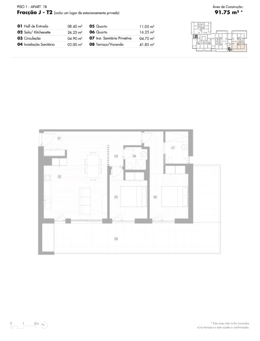 Apartamento T2 para Venda em Lagos (São Sebastião e Santa Maria) Planta 1