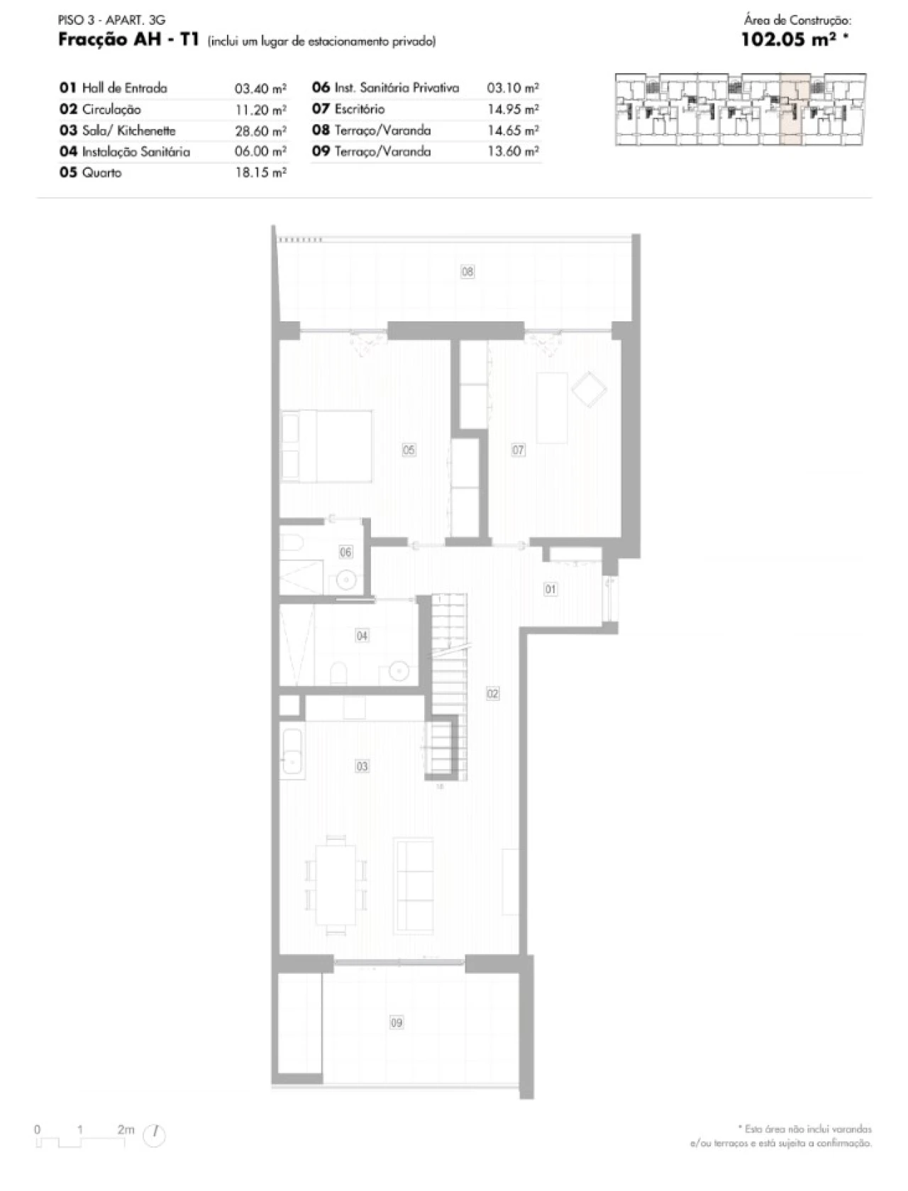 Apartamento T1 para Venda em Lagos (São Sebastião e Santa Maria) Planta 2
