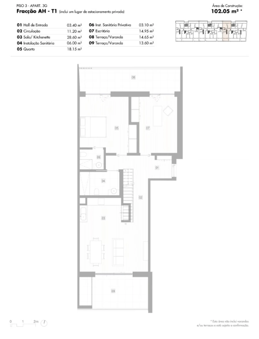 Apartamento T1 para Venda em Lagos (São Sebastião e Santa Maria) Planta 2