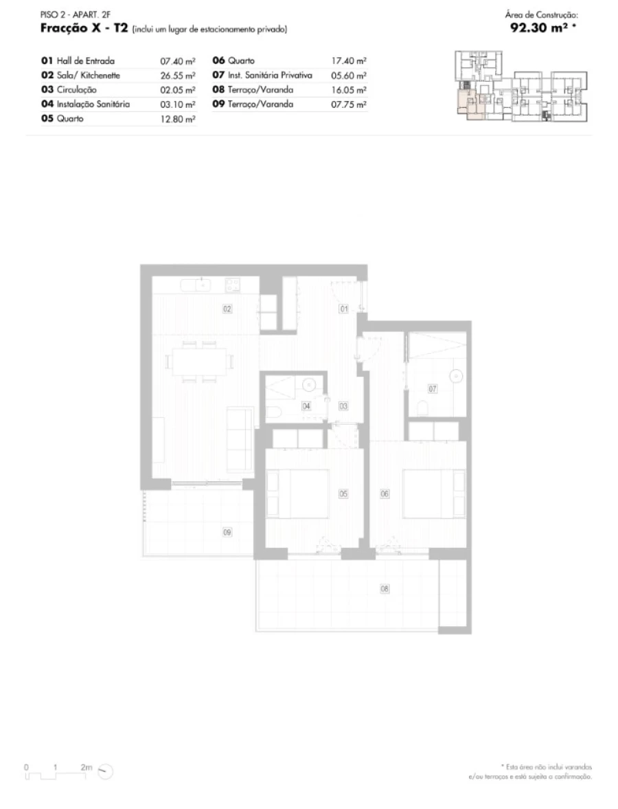Apartamento T2 para Venda em Lagos (São Sebastião e Santa Maria) Planta 1