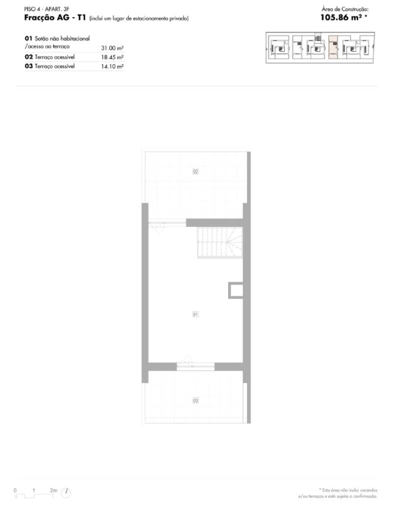 Apartamento T1 para Venda em Lagos (São Sebastião e Santa Maria) Planta 2