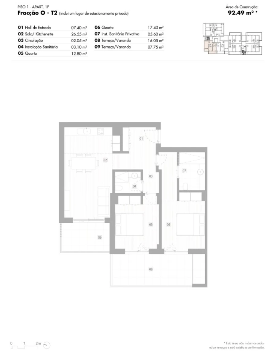 Apartamento T2 para Venda em Lagos (São Sebastião e Santa Maria) Planta 1