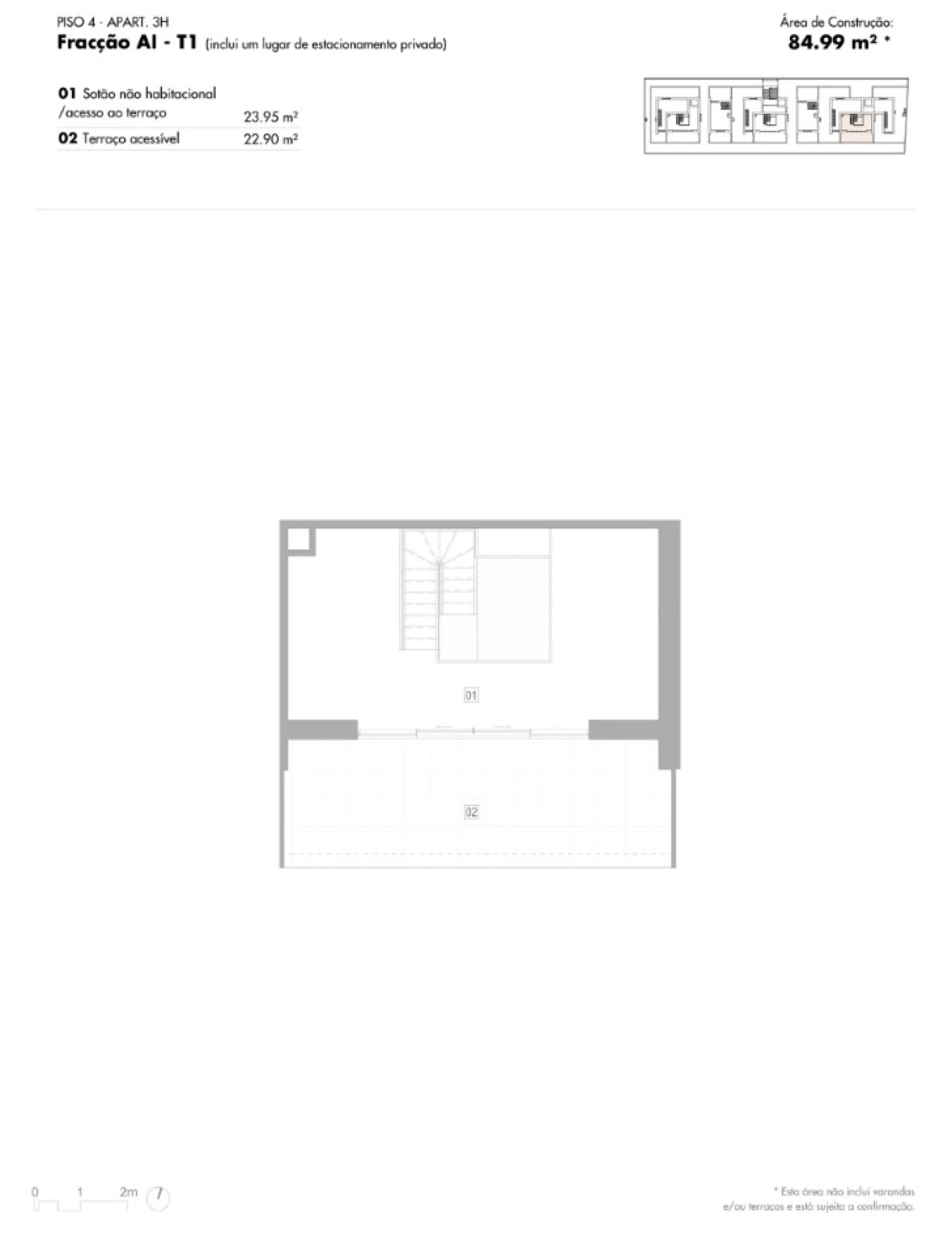 Apartamento T1 para Venda em Lagos (São Sebastião e Santa Maria) Planta 2