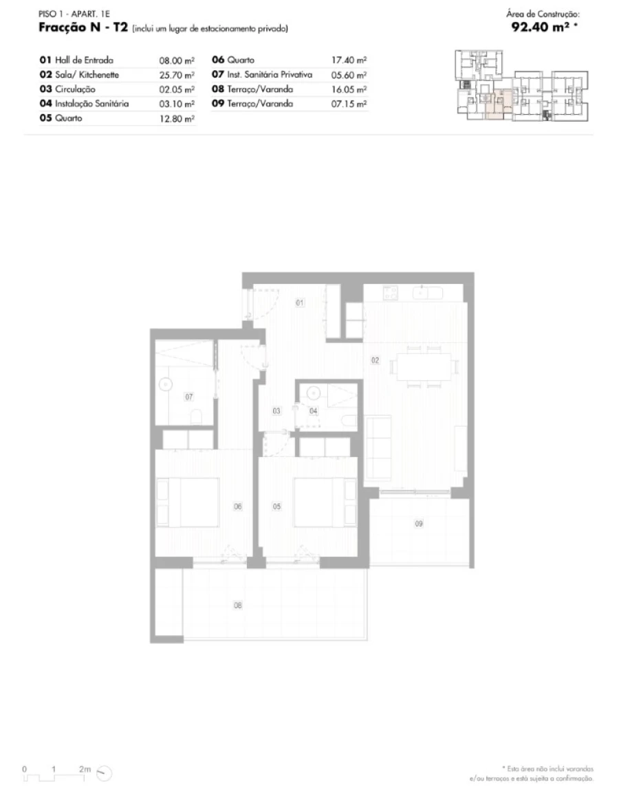 Apartamento T2 para Venda em Lagos (São Sebastião e Santa Maria) Planta 1