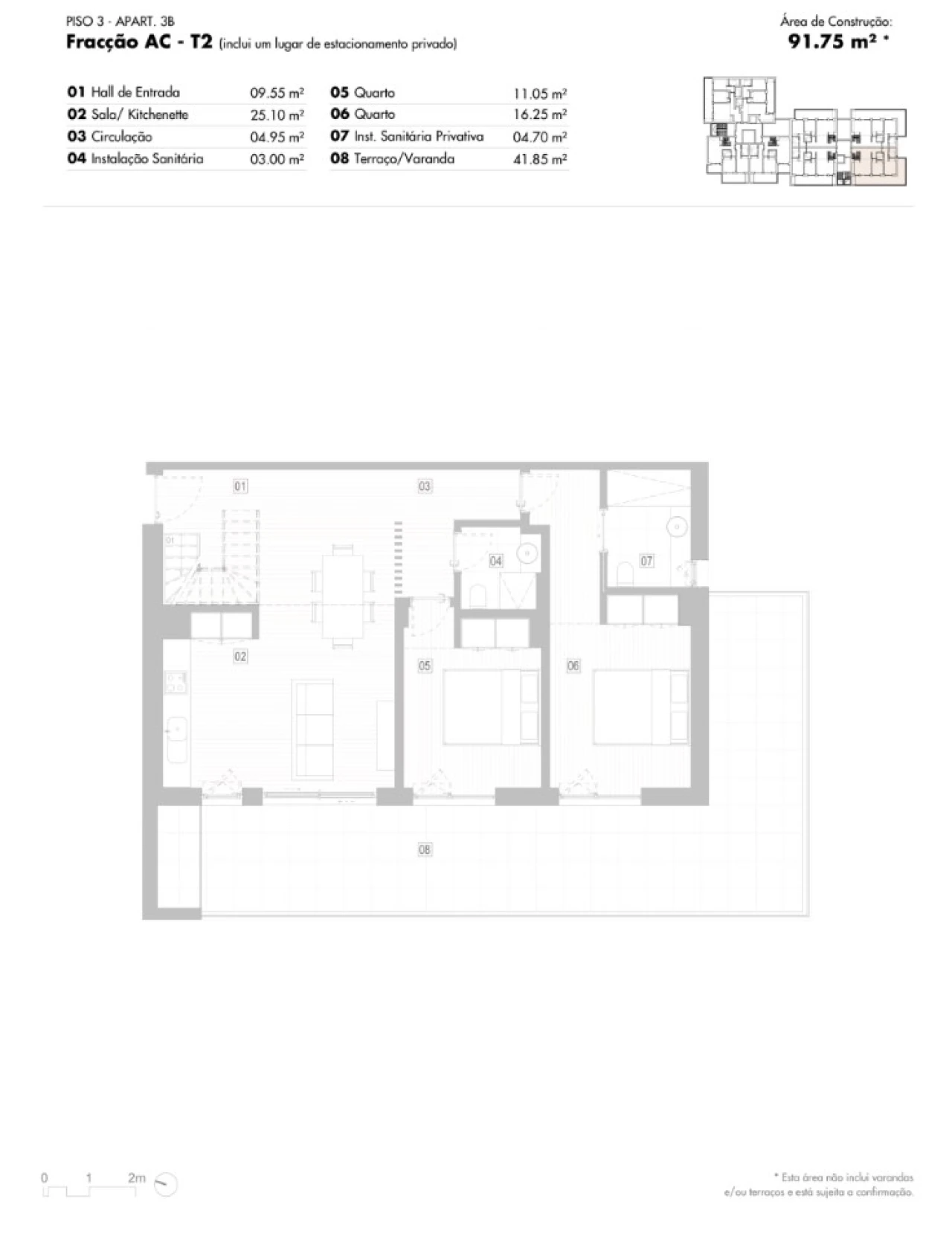 Apartamento T2 para Venda em Lagos (São Sebastião e Santa Maria) Planta 2