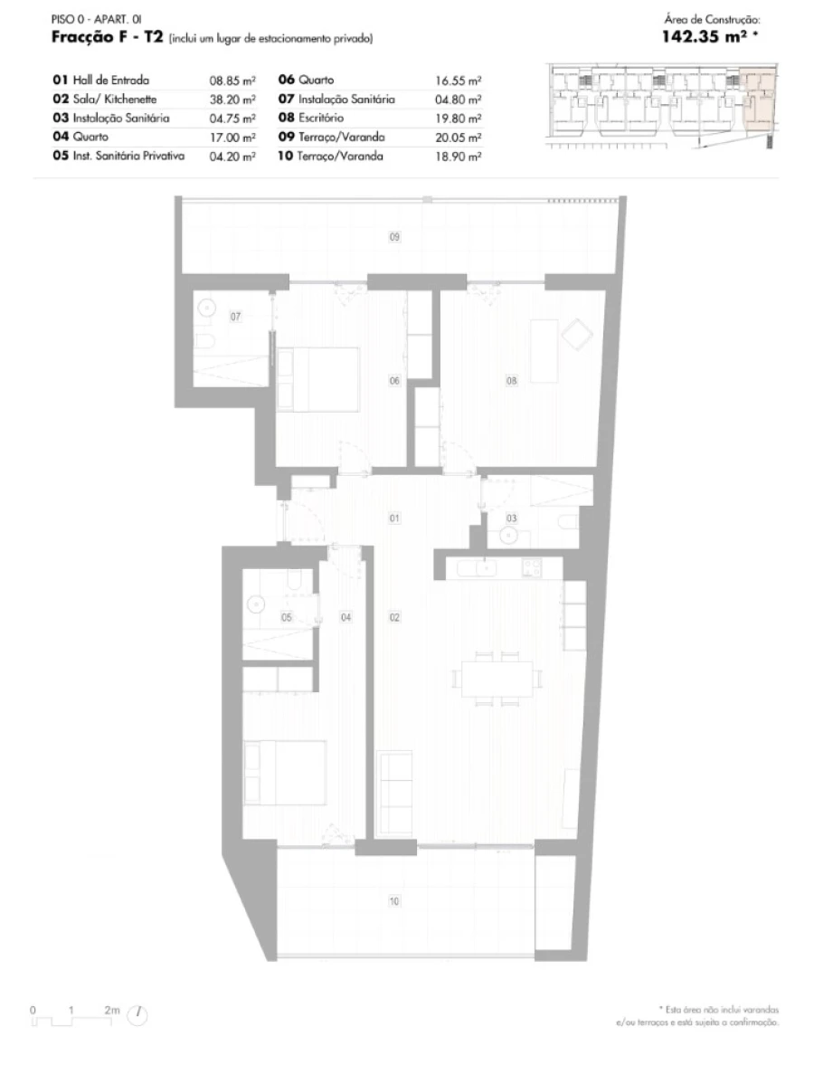 Apartamento T2 para Venda em Lagos (São Sebastião e Santa Maria) Planta 1