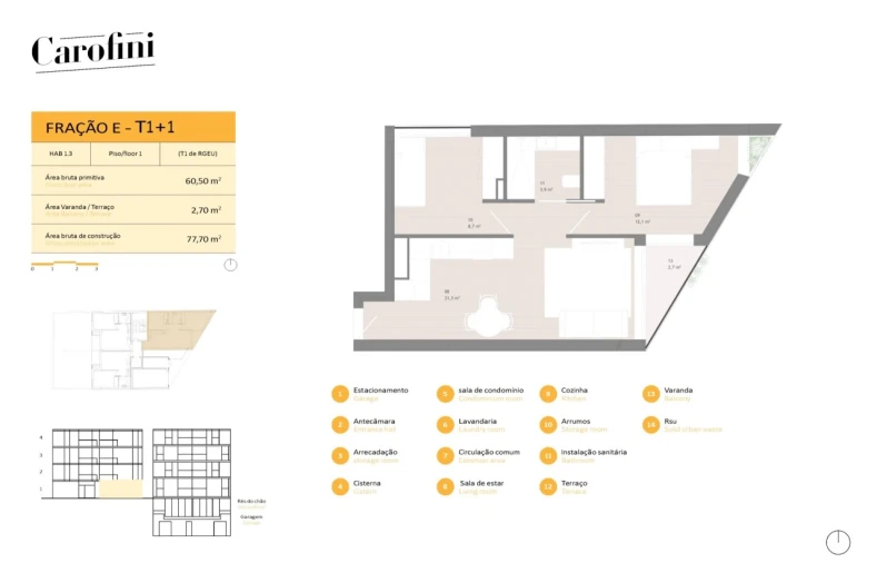 Apartamento T1 para Venda em Matosinhos e Leça da Palmeira Planta 1