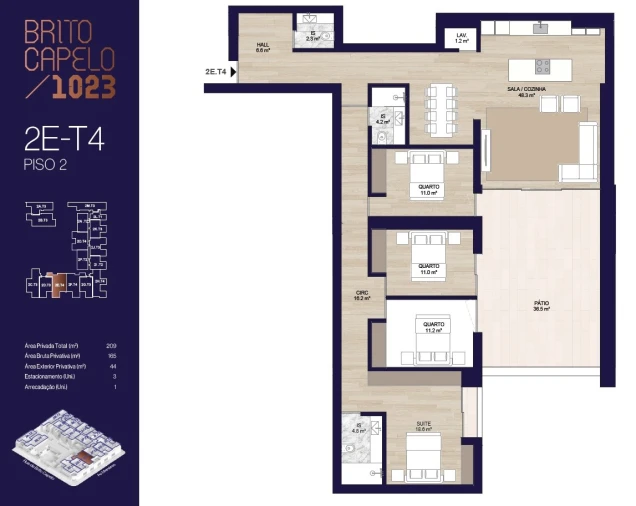 Apartamento T4 para Venda em Matosinhos e Leça da Palmeira Planta 1