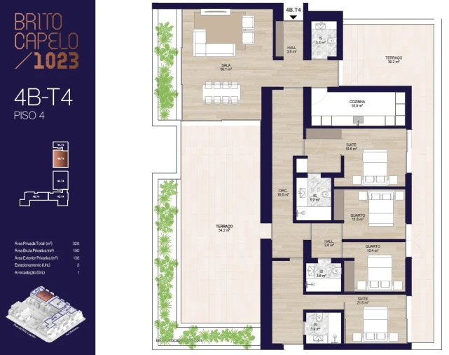 Apartamento T4 para Venda em Matosinhos e Leça da Palmeira Planta 1