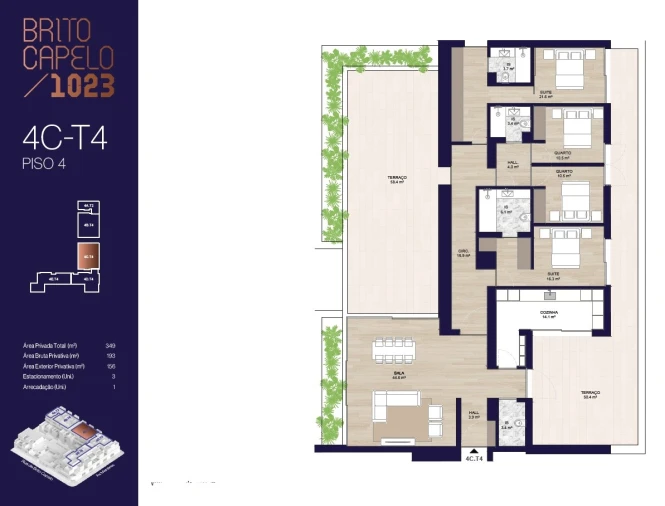 Apartamento T4 para Venda em Matosinhos e Leça da Palmeira Planta 1