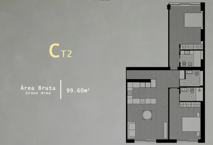 Apartamento T2 para Venda em Cedofeita, Santo Ildefonso, Sé, Miragaia, São Nicolau e Vitória Planta 1