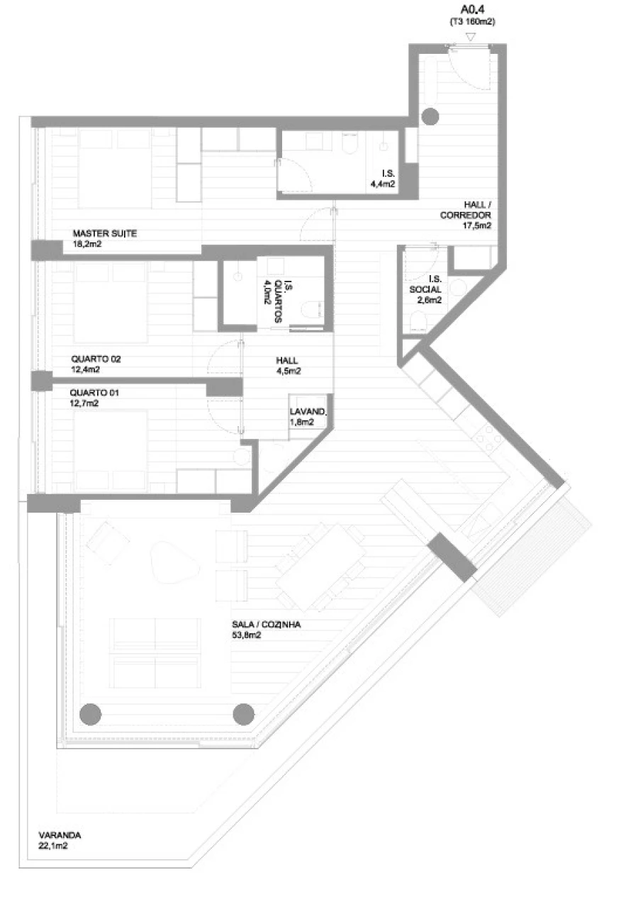 Apartamento T3 para Venda em Vila do Conde Planta 1