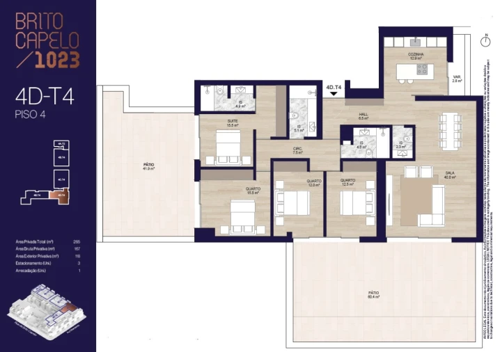 Apartamento T4 para Venda em Matosinhos e Leça da Palmeira Planta 1