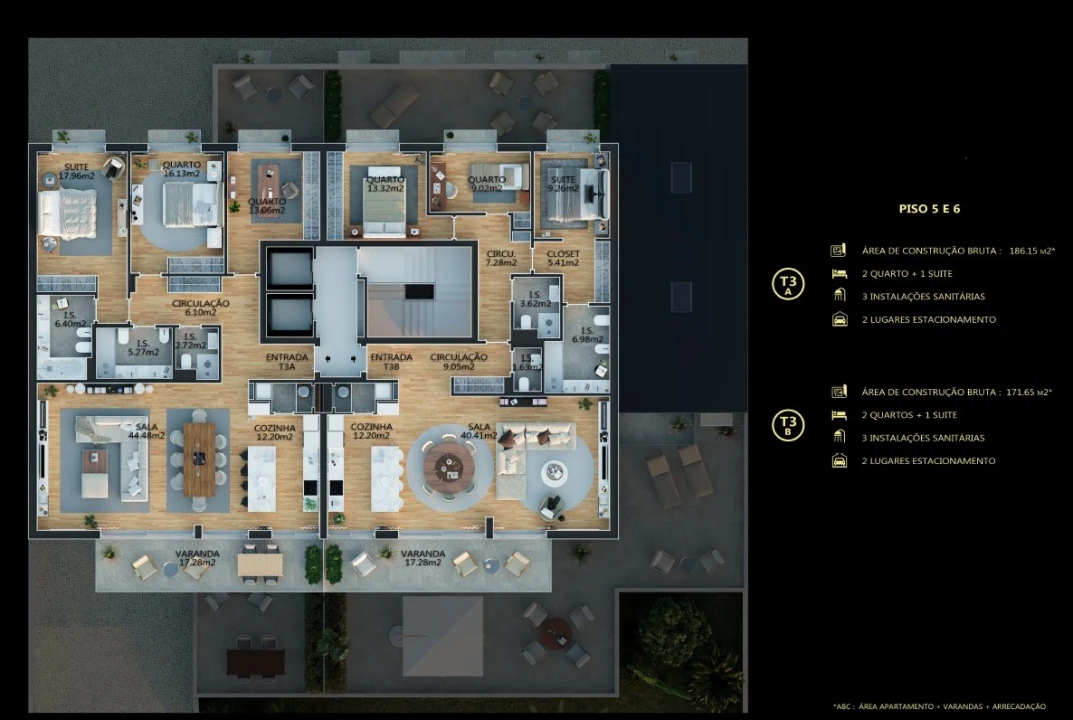 Apartamento T3 para Venda em Campolide Planta 2