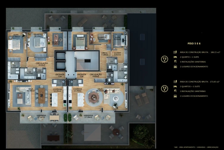 Apartamento T3 para Venda em Campolide Planta 2