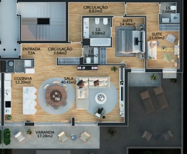Apartamento T2 para Venda em Campolide Planta 1