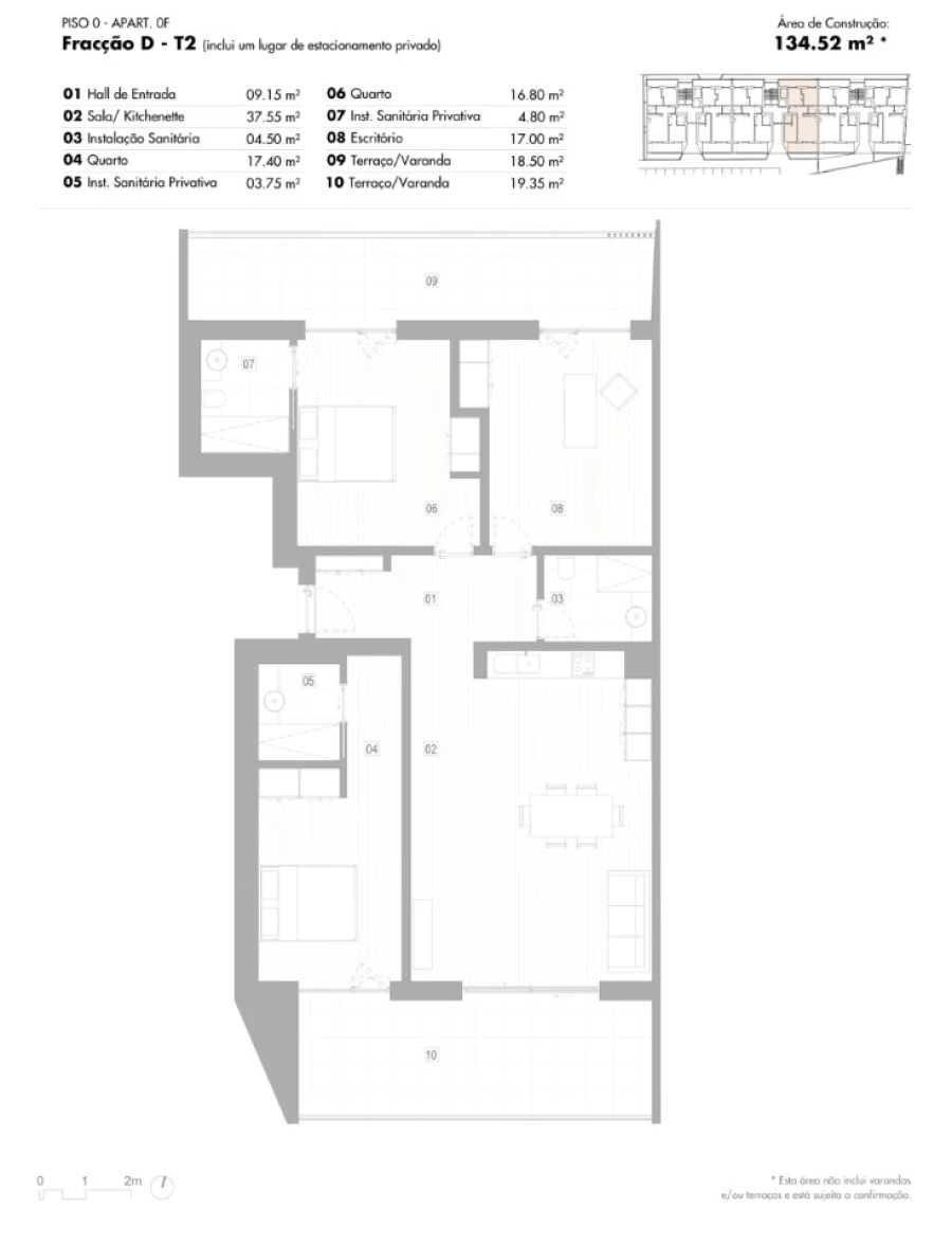 Apartamento T2 para Venda em Lagos (São Sebastião e Santa Maria) Planta 1