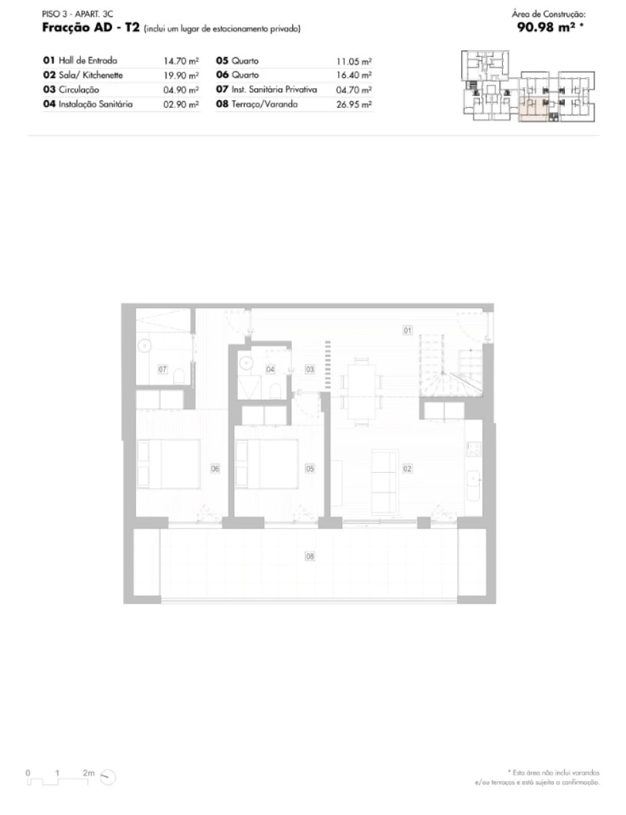 Apartamento T2 para Venda em Lagos (São Sebastião e Santa Maria) Planta 2