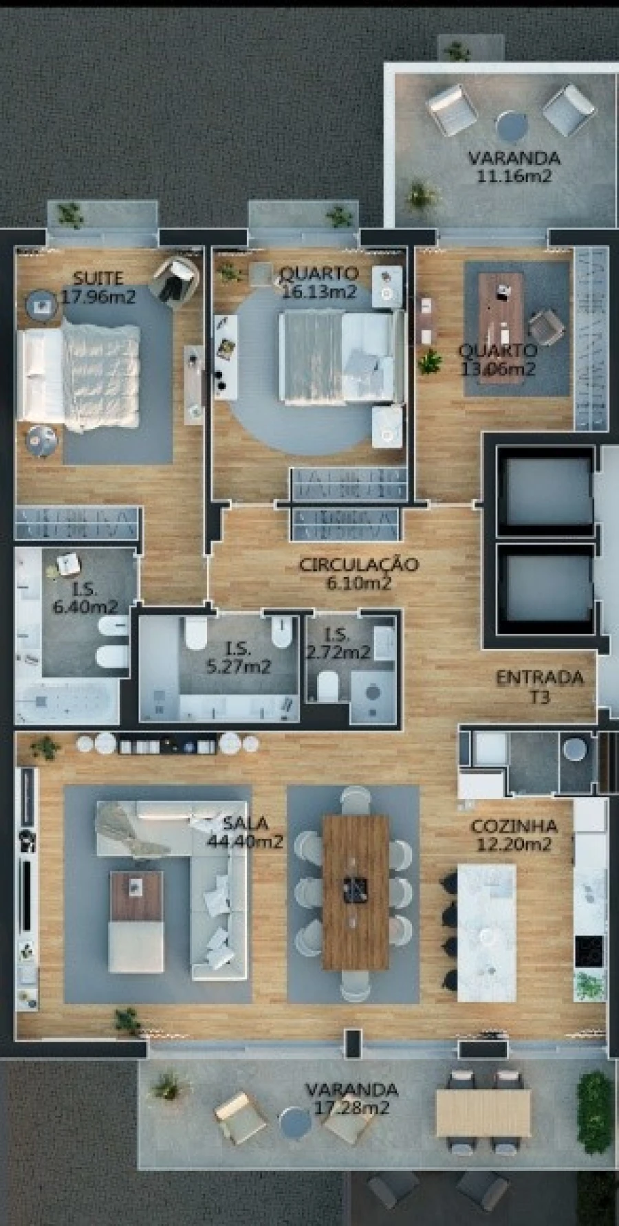 Apartamento T3 para Venda em Campolide Planta 1