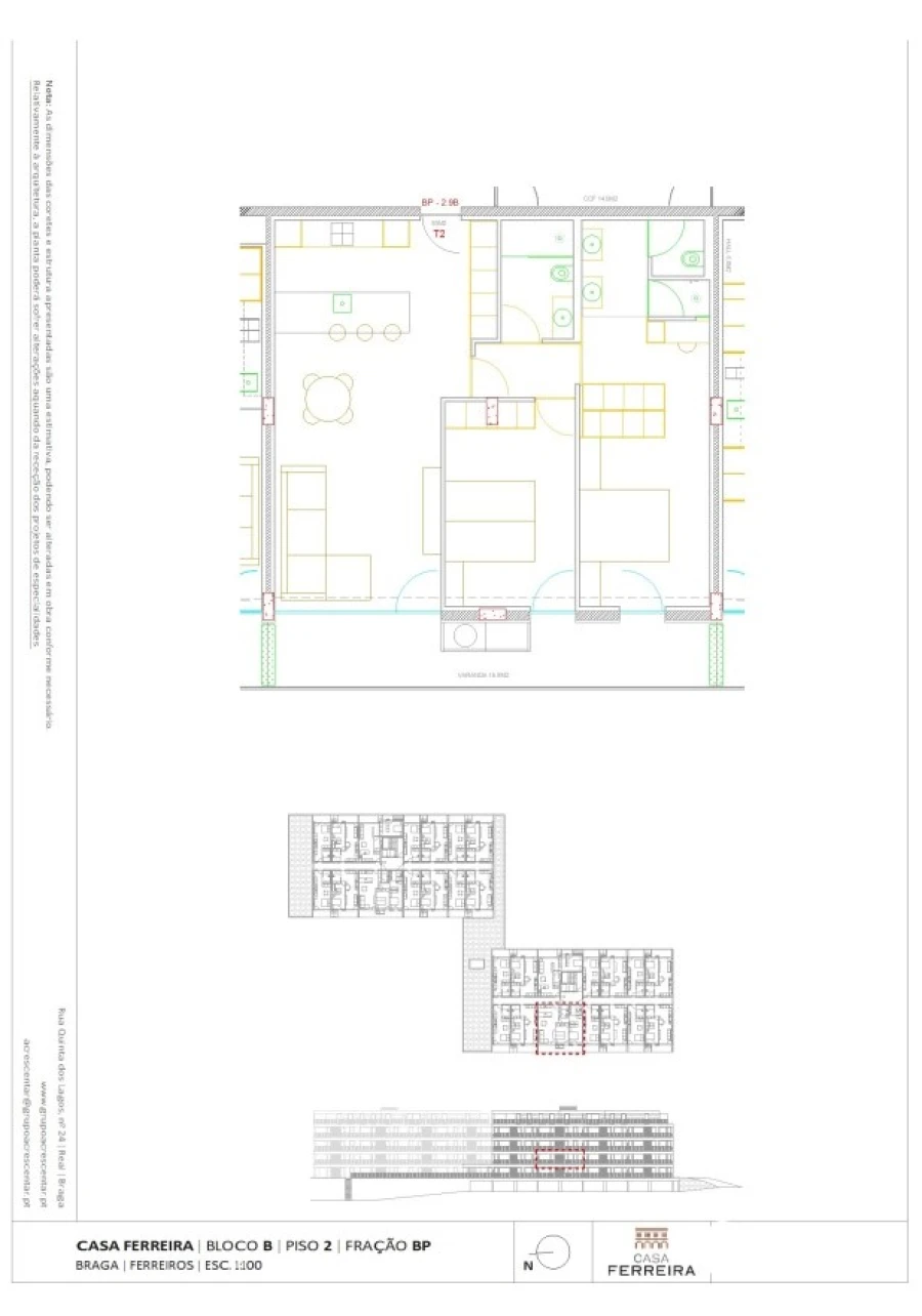 Apartamento T2 para Venda em Real, Dume e Semelhe Planta 1