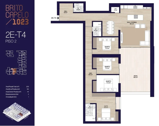 Apartamento T4 para Venda em Matosinhos e Leça da Palmeira Planta 1