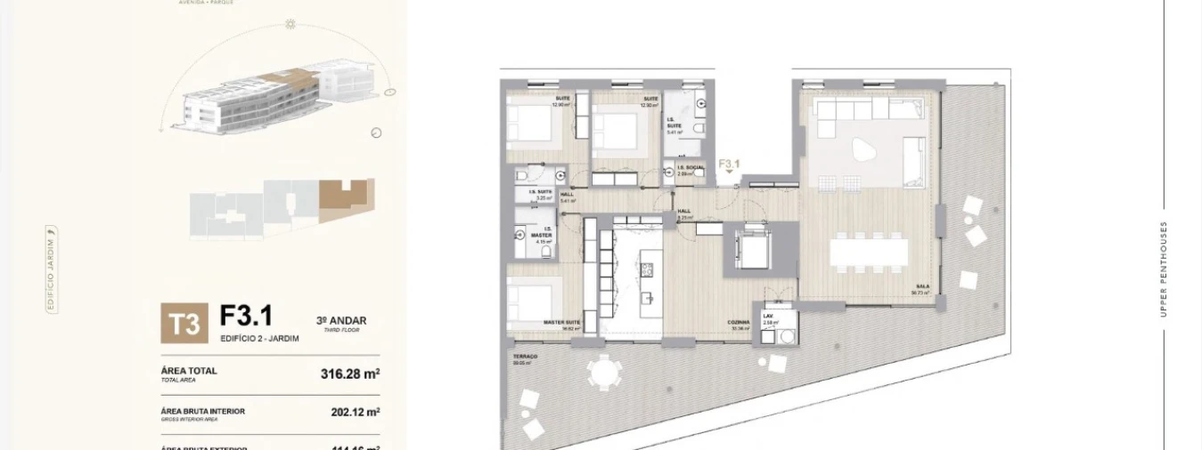 Apartamento T3 para Venda em Aldoar, Foz do Douro e Nevogilde Planta 1