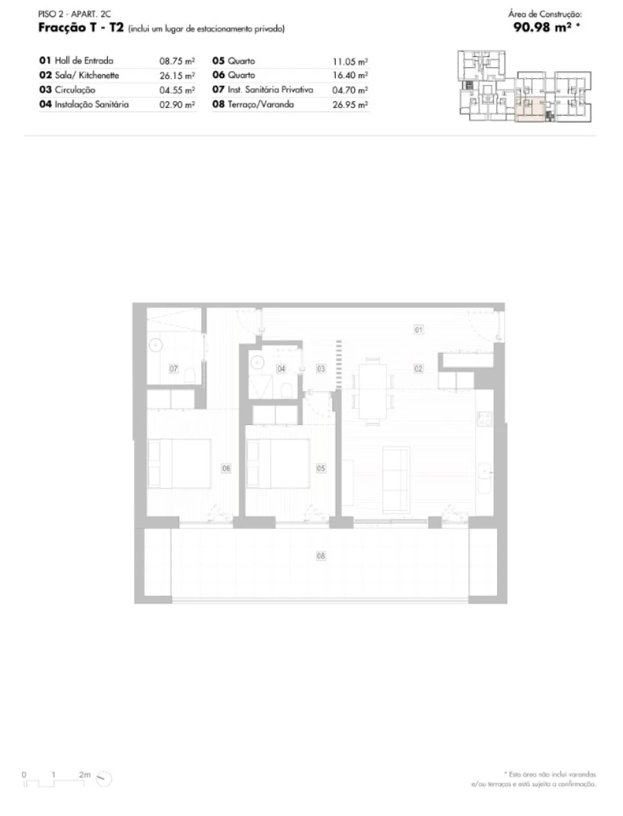 Apartamento T2 para Venda em Lagos (São Sebastião e Santa Maria) Planta 1