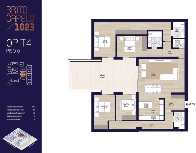 Apartamento T4 para Venda em Matosinhos e Leça da Palmeira Planta 1