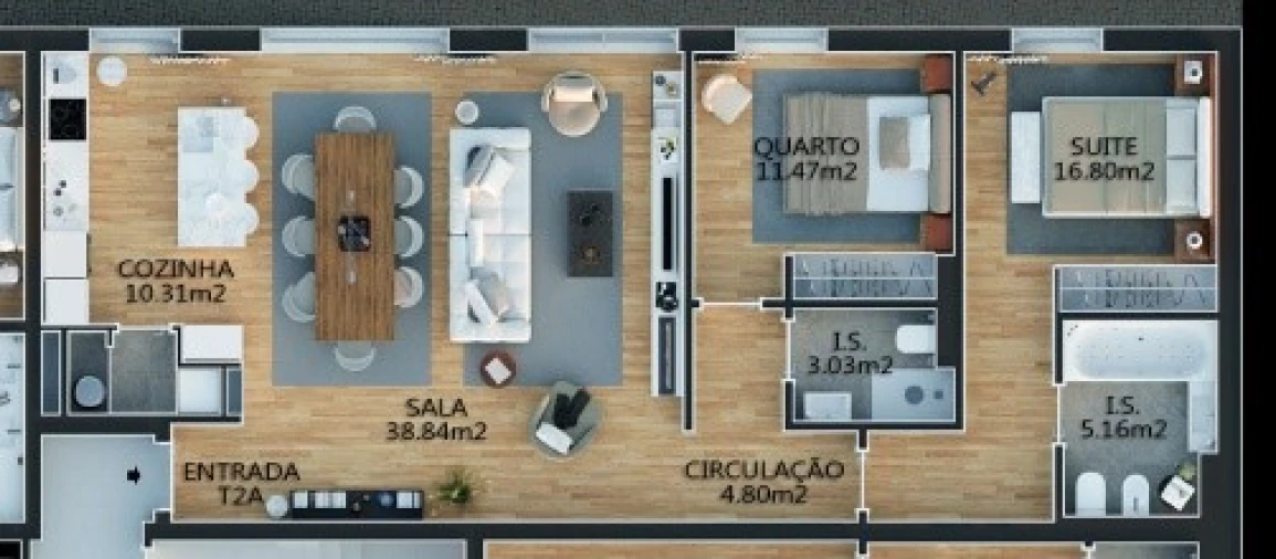 Apartamento T2 para Venda em Campolide Planta 1