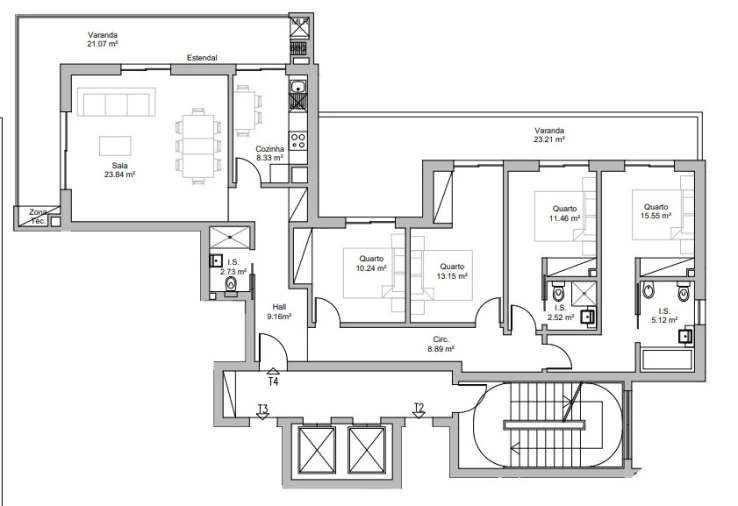 Apartamento T4 para Venda em Portimão Planta 3