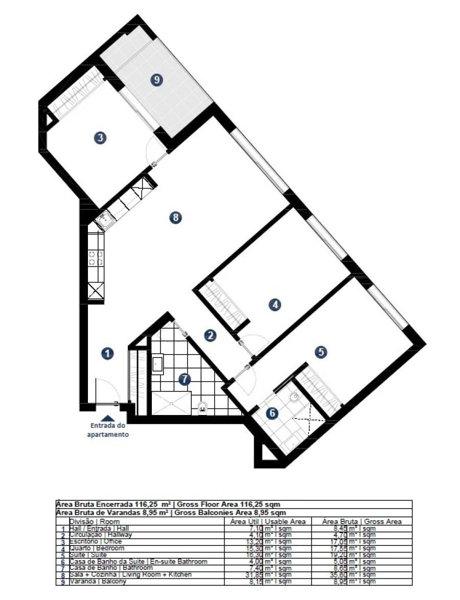 Apartamento T2 para Venda em Portimão Planta 1