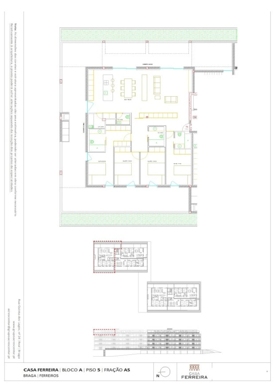 Apartamento T4 para Venda em Real, Dume e Semelhe Planta 1