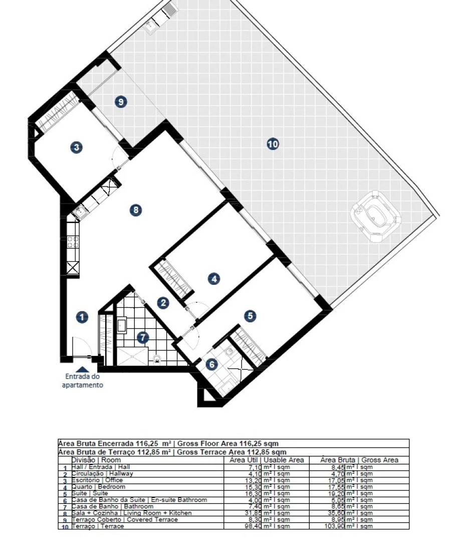 Apartamento T2 para Venda em Portimão Planta 1