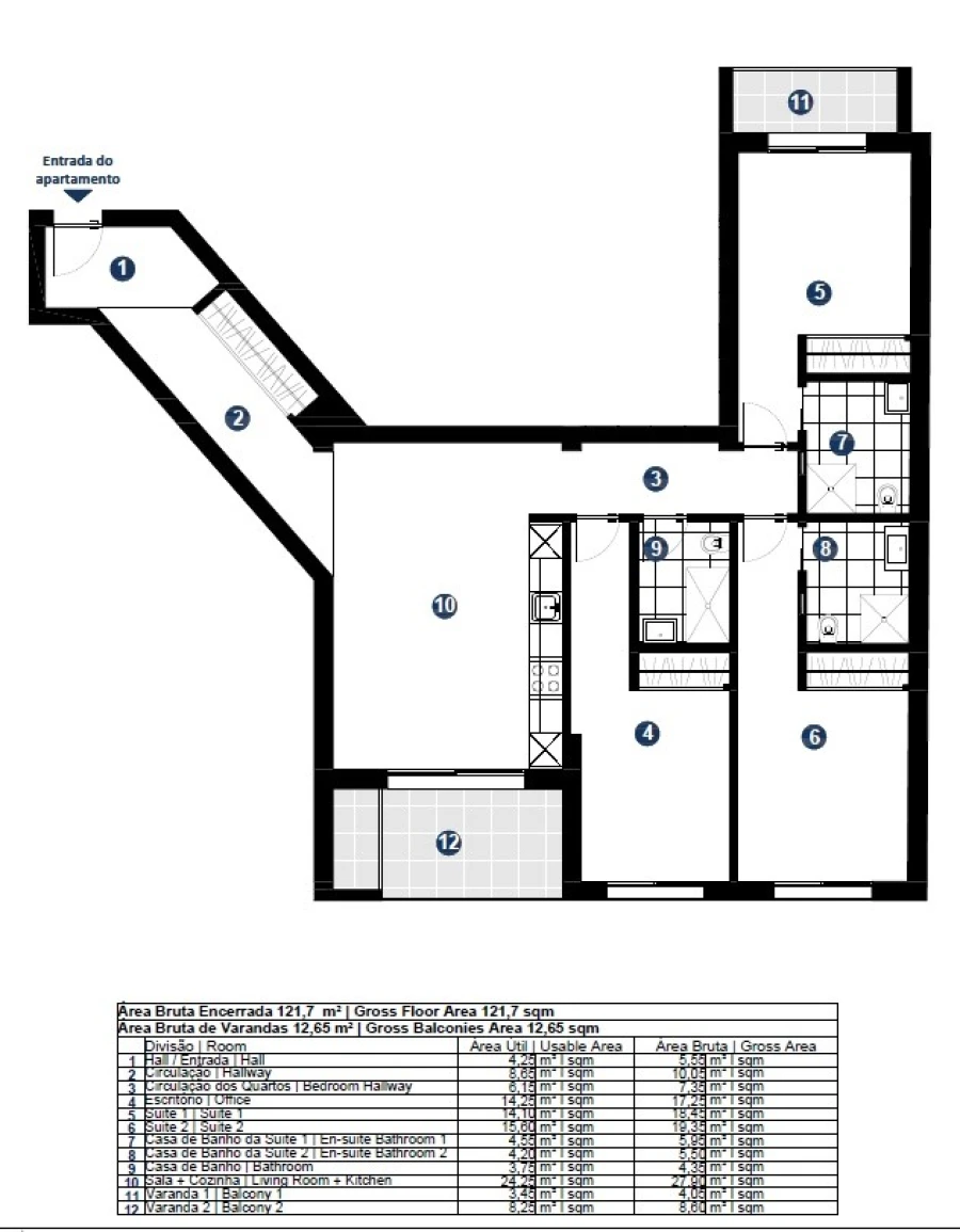 Apartamento T2 para Venda em Portimão Planta 1